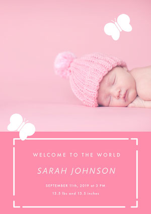 editable baby announcement