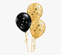 Gold and Black Baloons