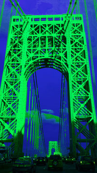 GEORGE WASHINGTON BRIDGE - 2015 - BLUE AND LIME GREEN