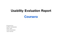 Usability Evaluation Report - Coursera