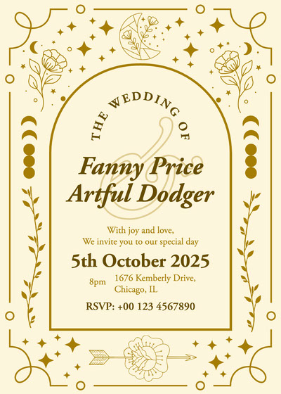 Template of on sale wedding invitation card