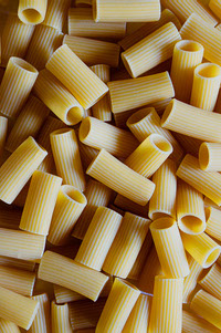 Rigatoni pasta shapes