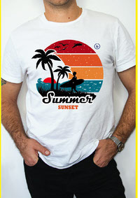 T-shirt design Summer sunset