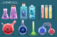 Chemical Tubes and Bottles Vector Art