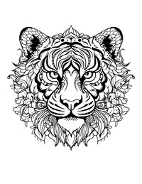 Tiger Head Mandala Art