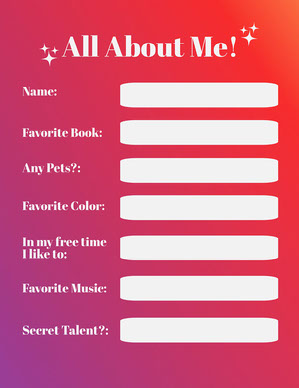 Free All About Me Worksheet Templates Create Your All About Me Worksheets Online Adobe Spark
