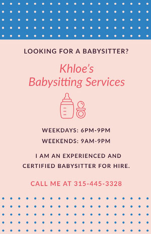 Free Babysitting Flyer Templates Adobe Spark