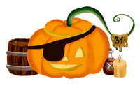 Halloween pumpkin pirate