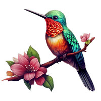 Watercolor hummingbird vector illustration