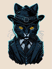 gangster_cat_tshirt Illustration_1001