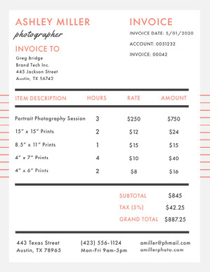 Basic Service Invoice In Word Art Gallery Stuff Invoice