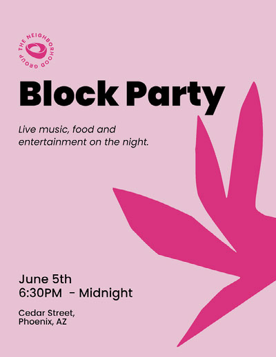 Free custom printable block party poster templates