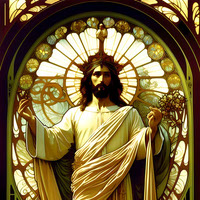 Jesus Christ - AI - Art Nouveau - A