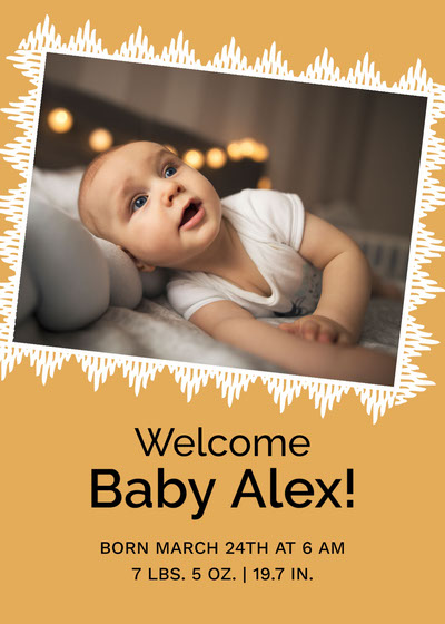 Non photo birth announcements deals