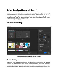 Print Design Basics - Part 2 - Document Setup