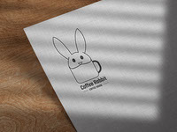 Rabbit coffee logo mockup