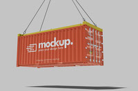 Free shipping container mockup