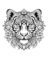 Tiger Head Mandala Art