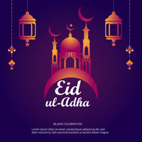 eid al adha islamic festival social media vector design