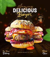 Amazing Delicious Burger Social Media Design