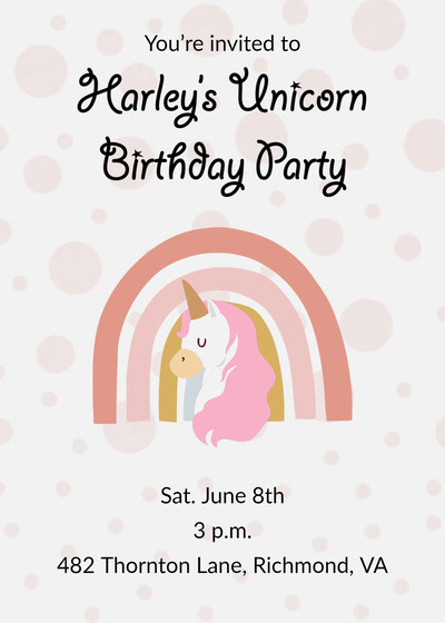 Modeles Gratuits De Cartes D Anniversaire Licorne Adobe Express