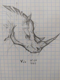 Rhino side profile sketch