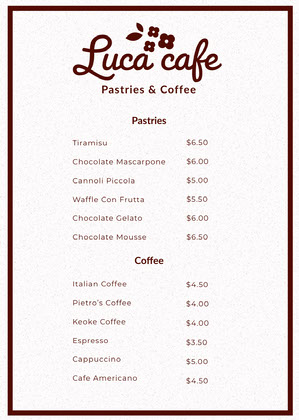 Free Cafe Menu Templates Adobe Spark