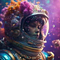 Flower coated astronaut