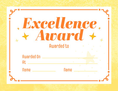 free printable certificate of excellence template