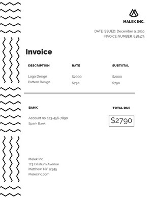 Free Invoice Templates Adobe Spark
