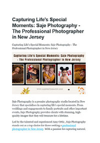 Photographer In New Jersey - Saje Photography