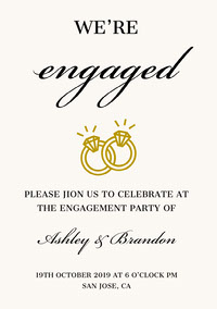 Download Printable Golden Leaves Engagement Party Invitation Pdf