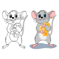 Vector illustration of a funny little mouse