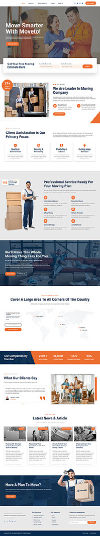 Moving Company WordPress Website