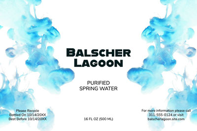 Water bottle labels dimension