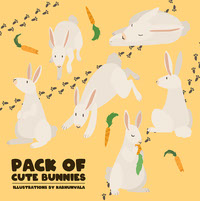 Cute bunnies illustration pack by karhunvala