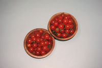 Dual Delicacies-Red Cherry Tomatoes in Twin Bowls by Raju C Reddy