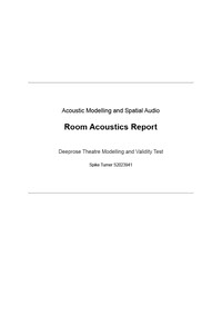 Deeprose Theatre Acoustical Report - Spike Turner