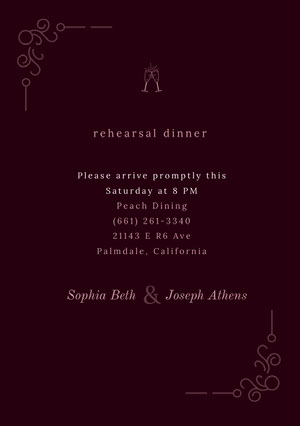 Customized Rehearsal Dinner Invitations Adobe Spark