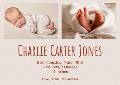 Birth announcement cards online sales