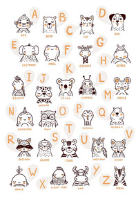 cute_animals_alphabet_poster_transparent