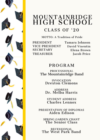 sample graduation program covers