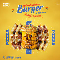 burger social media design