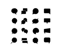Shapes black icon template for speech bubble
