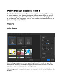 Print Design Basics - Part 1 - Color