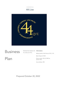 44 Live Entertainment Business Plan