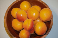 Apricot Harvest-Wooden Bowl s Sunlit Treasures by Raju C Reddy