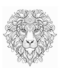 Lion Head Mandala Coloring Page