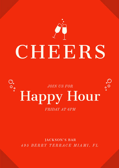Happy hour invite cheap