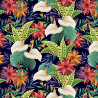 Exotic vibrant tropical floral designs
